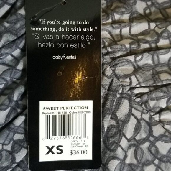 NWT Daisy Fuentes Empire Top XSmall - Picture 4 of 5